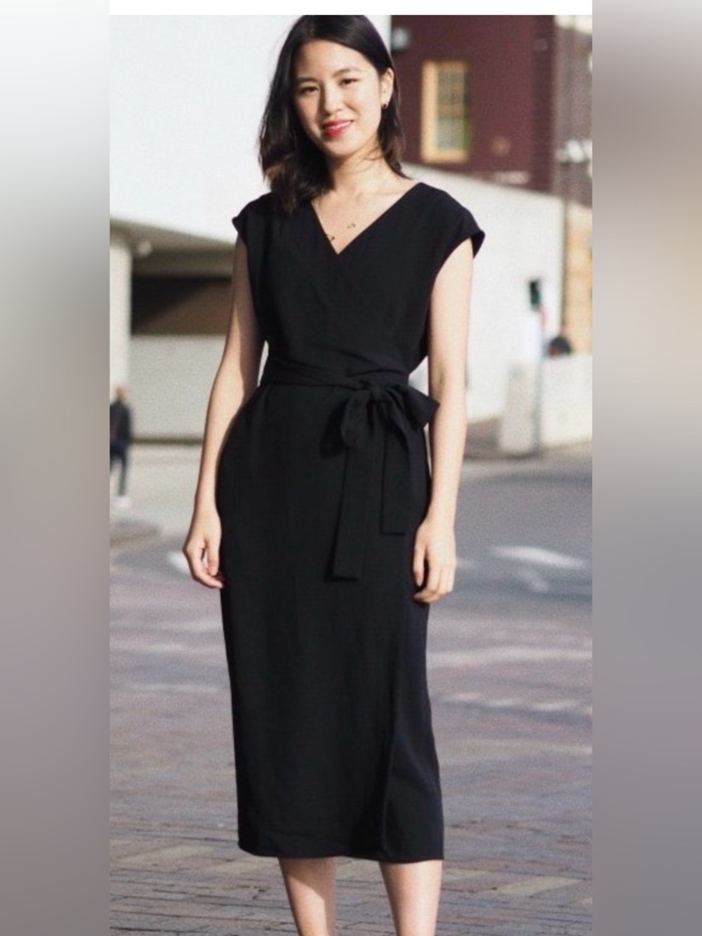 NWT Everlane Black Wrap Dress